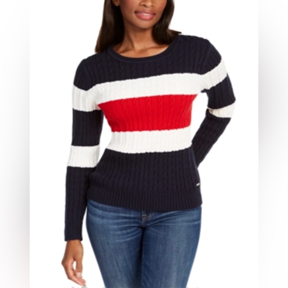 Tommy Hilfiger women’s medium color block sweater.